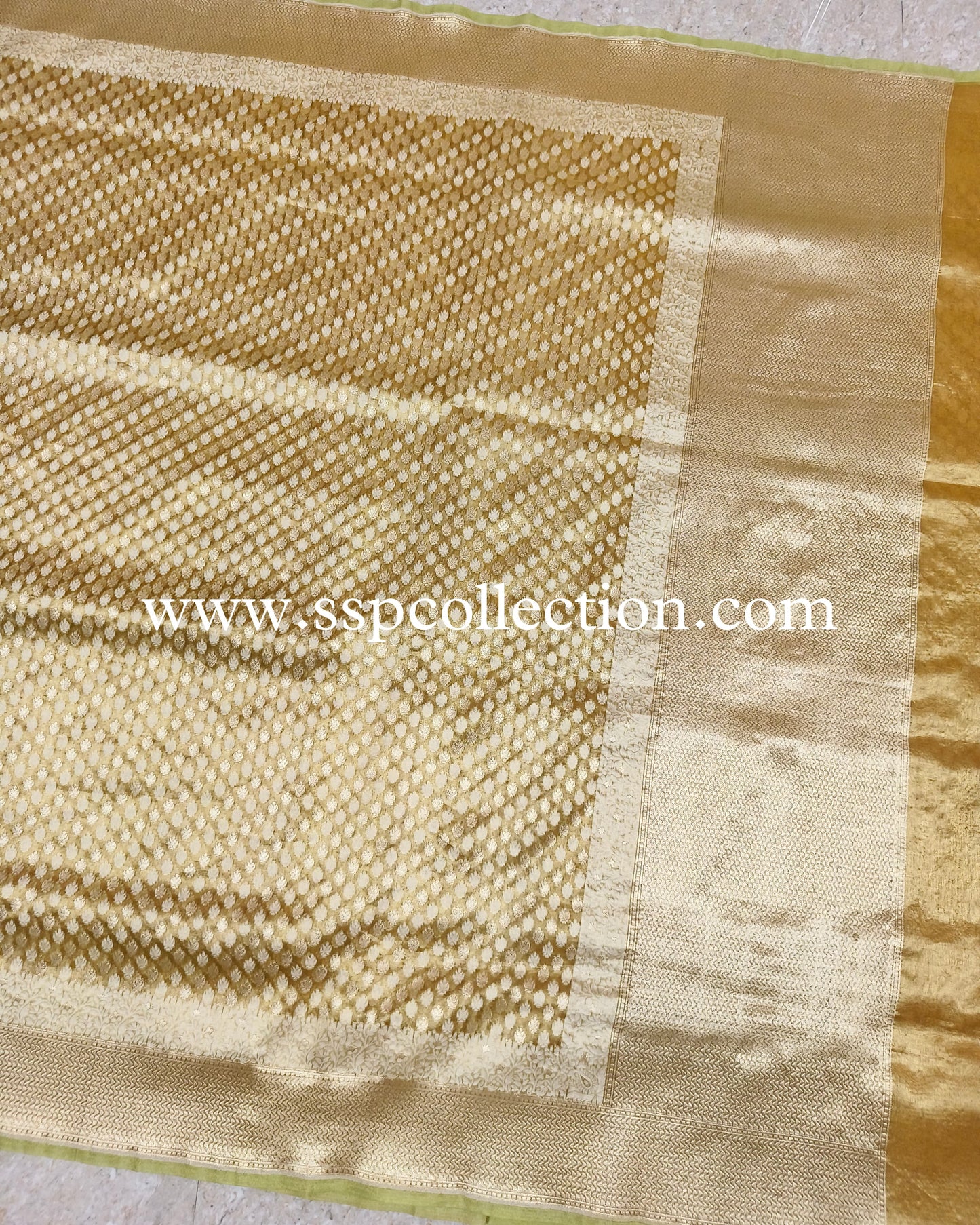Mustard Pure Tissue Silk Banarasi Saree