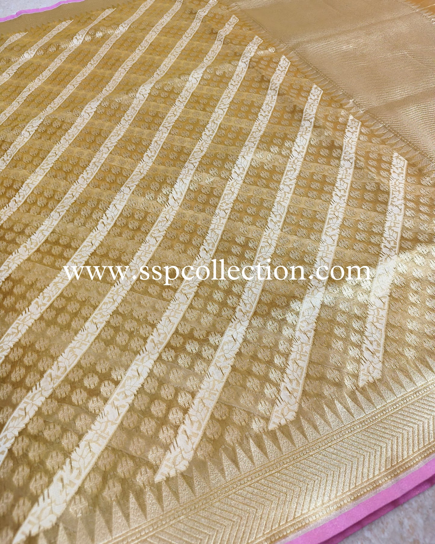 Mustard Pure Tissue Silk Banarasi Saree