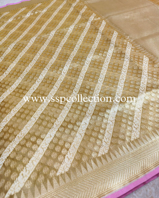 Mustard Pure Tissue Silk Banarasi Saree