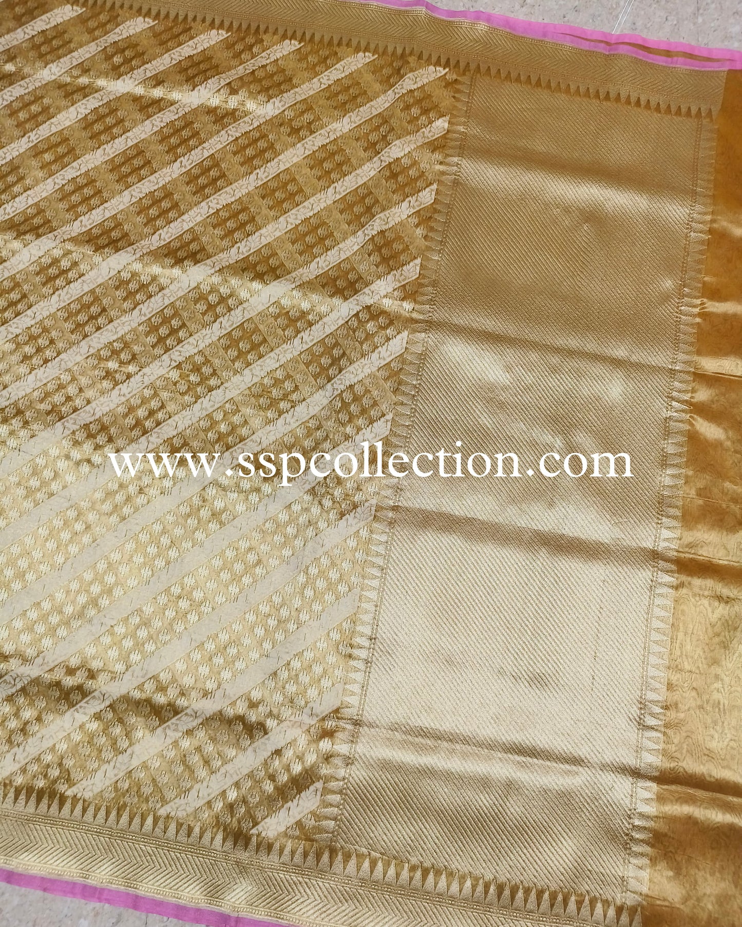 Mustard Pure Tissue Silk Banarasi Saree