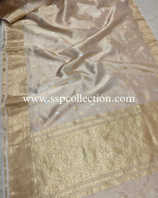 Gold Banarasi Pure Tissue Silk Saree