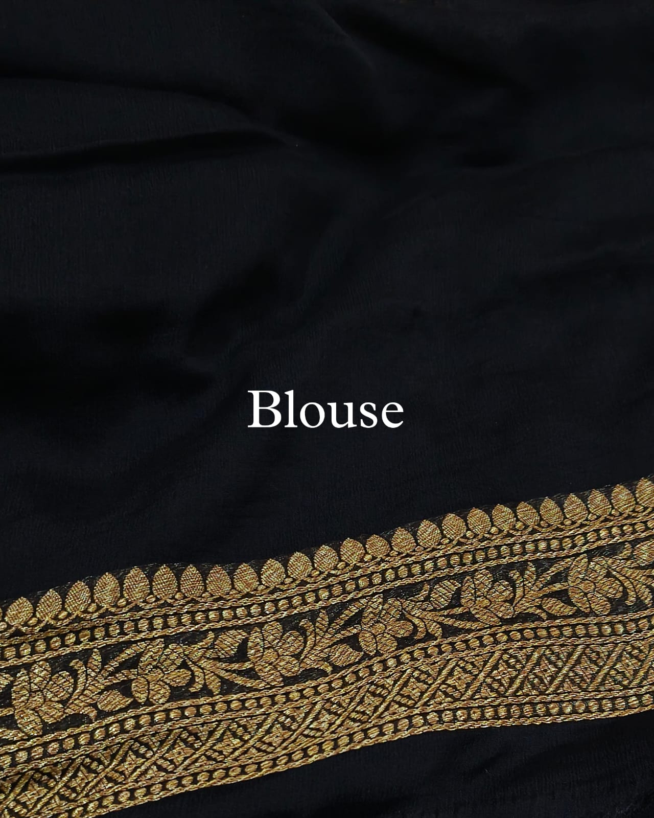 Black Pure Georgette Banarasi Saree