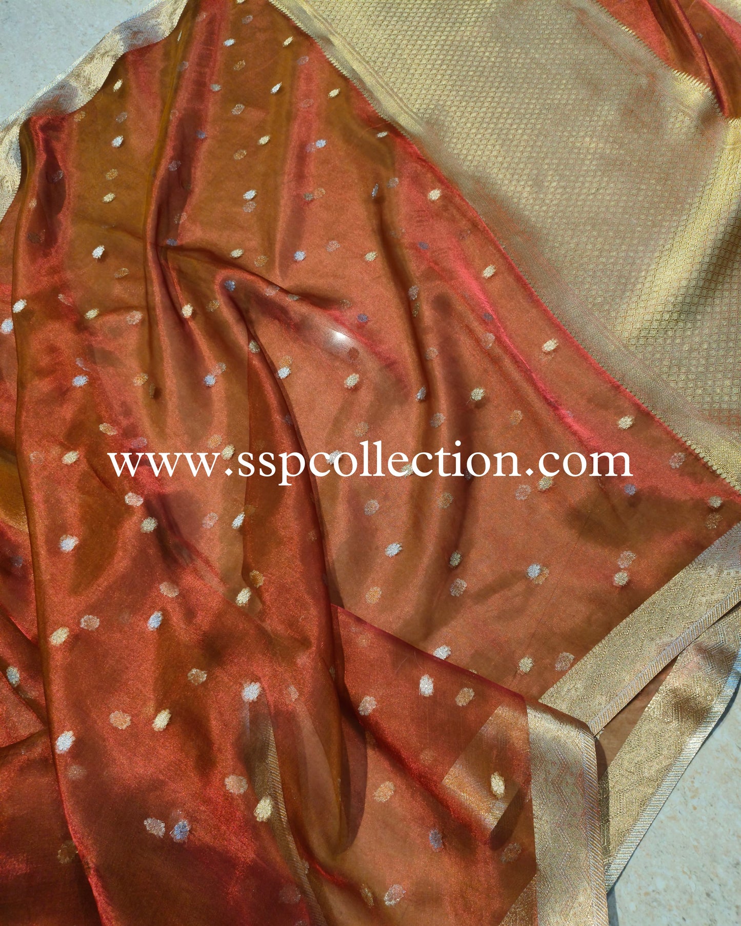 Dhoop-Chaao Pure Tissue Silk Banarasi Saree