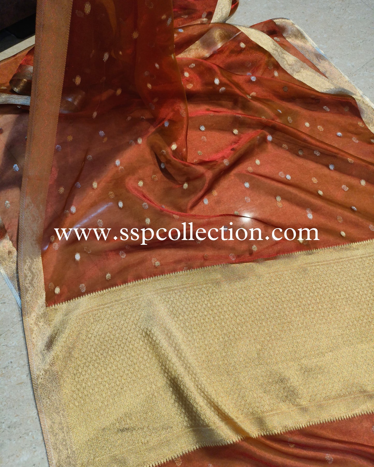 Dhoop-Chaao Pure Tissue Silk Banarasi Saree