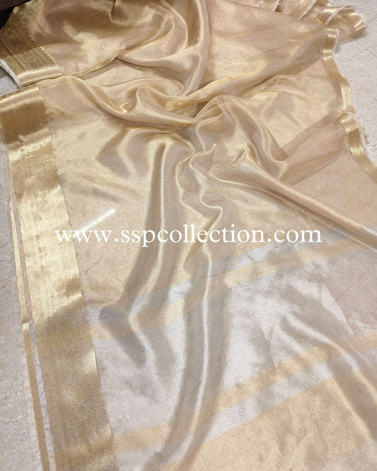 Gold Pure Tissue Silk Banarasi Saree