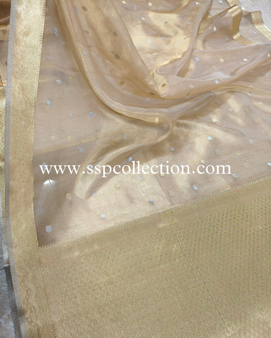 Gold Pure Tissue Silk Banarasi Saree
