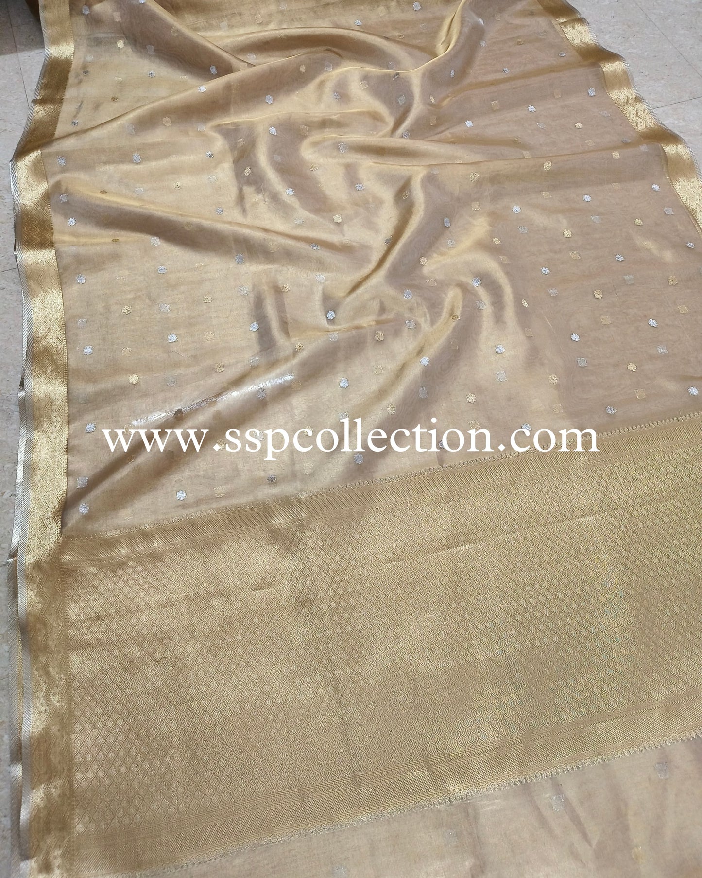 Gold Pure Tissue Silk Banarasi Saree