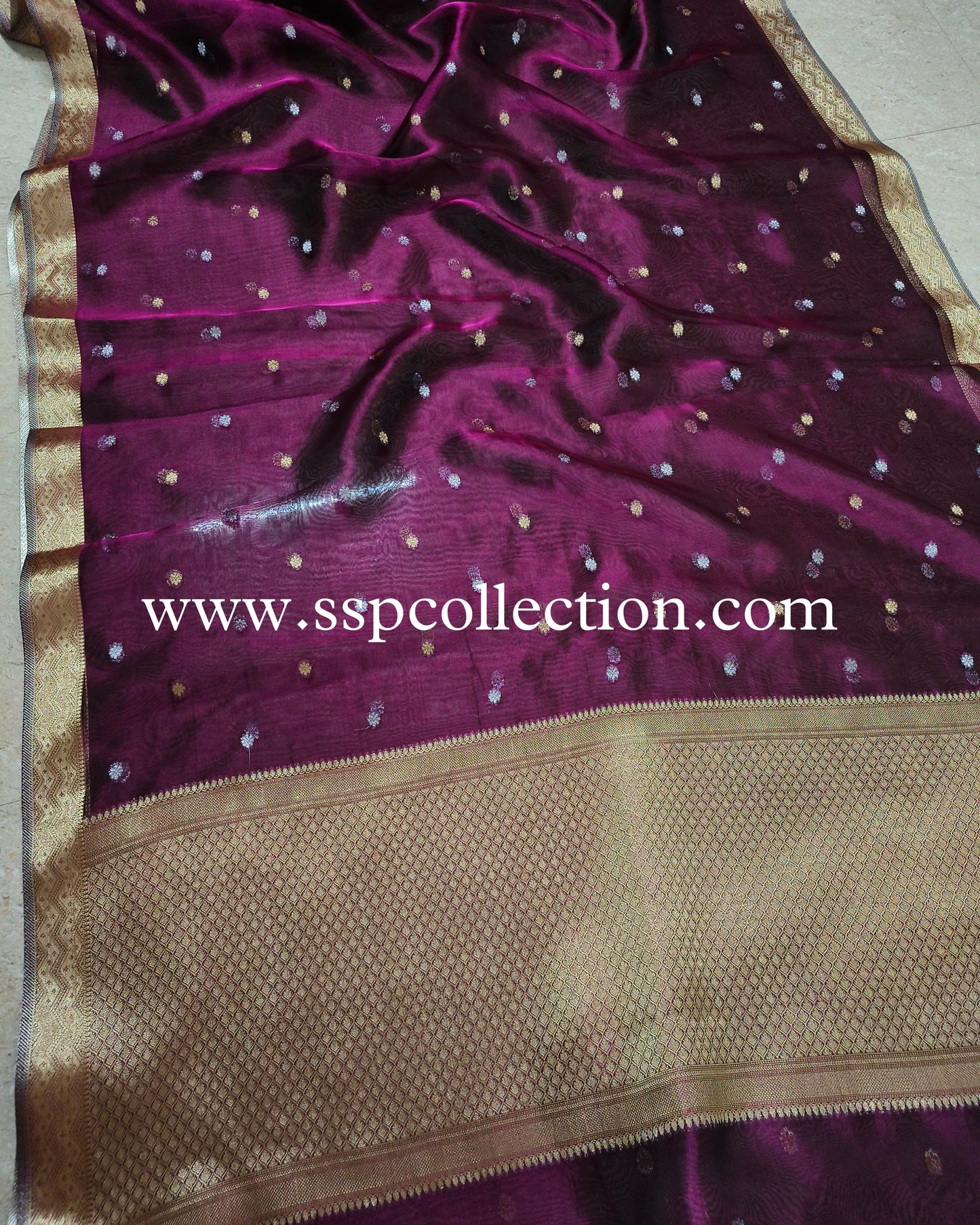 Dhoop-Chaao Pure Tissue Silk Banarasi Saree