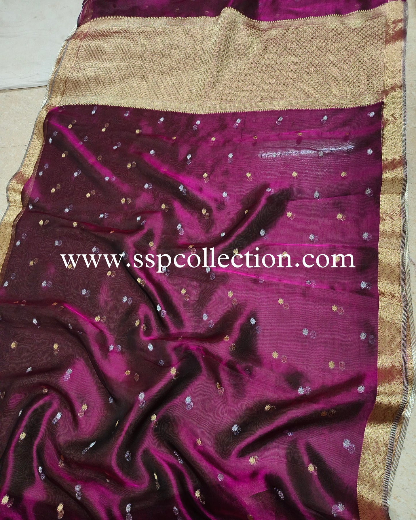 Dhoop-Chaao Pure Tissue Silk Banarasi Saree