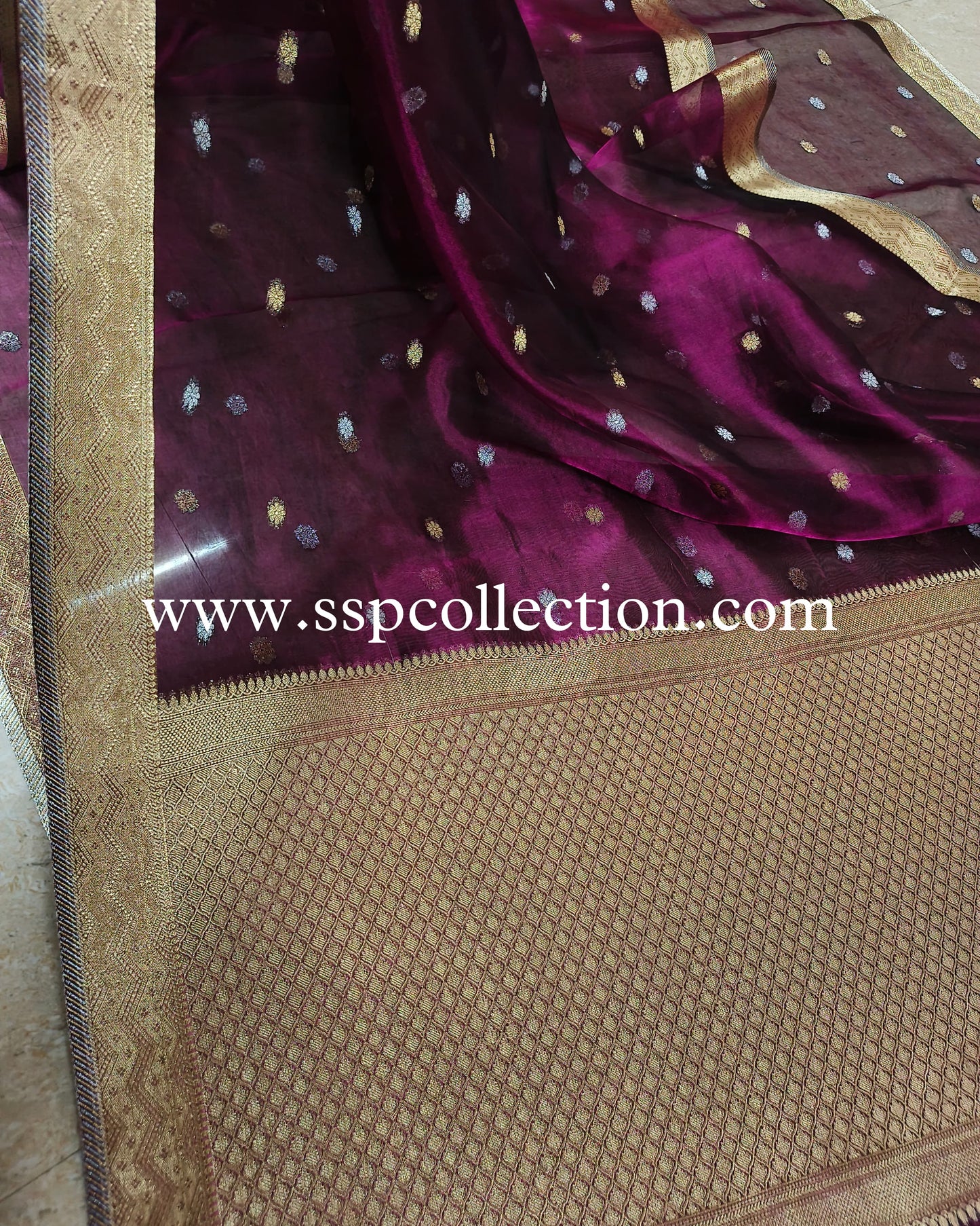 Dhoop-Chaao Pure Tissue Silk Banarasi Saree