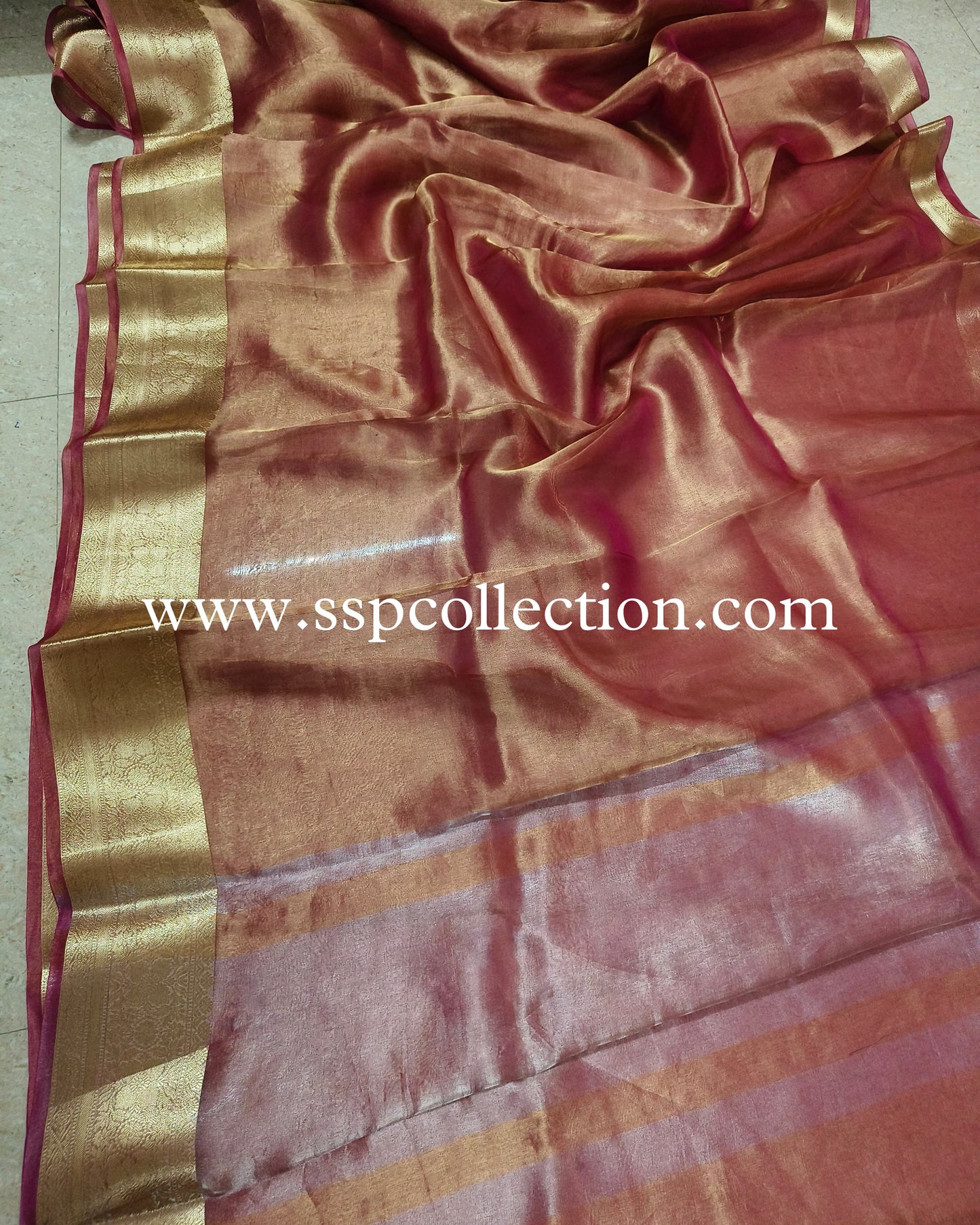 Dhoop-Chaao Pure Tissue Silk Banarasi Saree