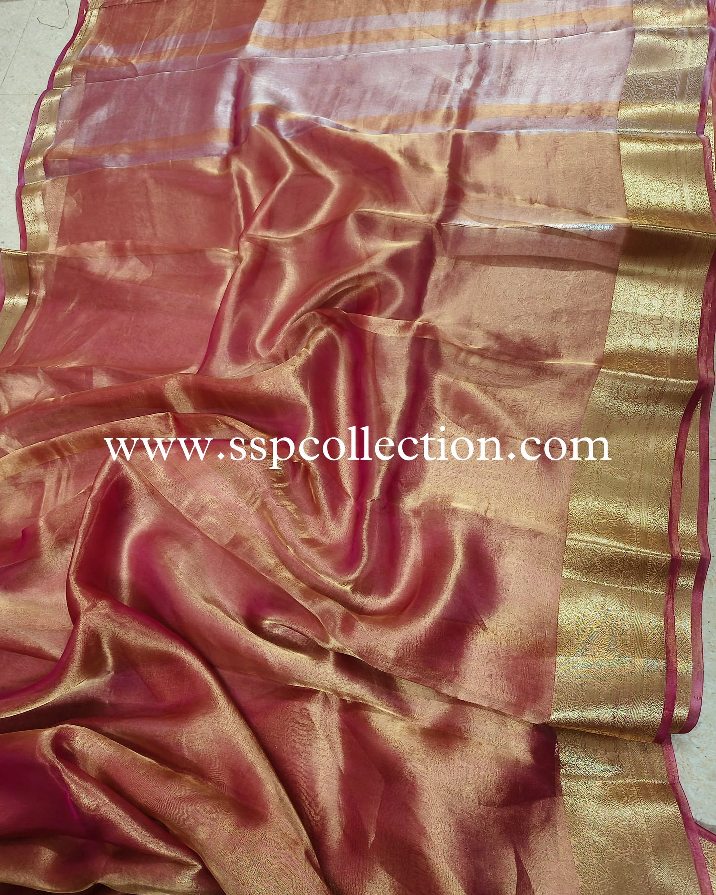Dhoop-Chaao Pure Tissue Silk Banarasi Saree