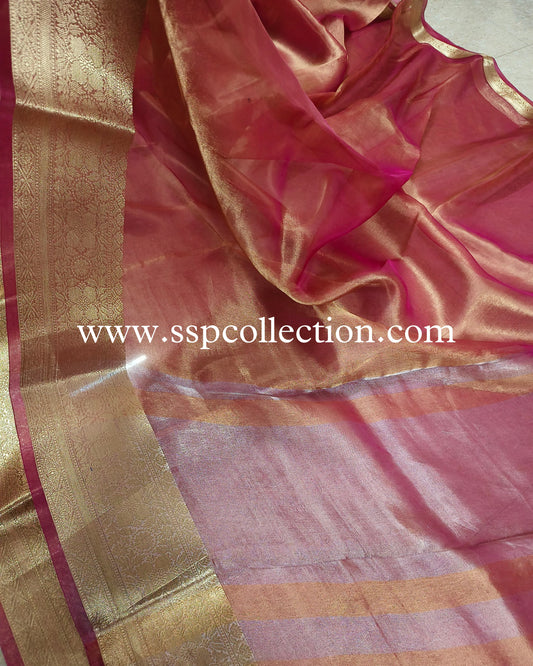 Dhoop-Chaao Pure Tissue Silk Banarasi Saree