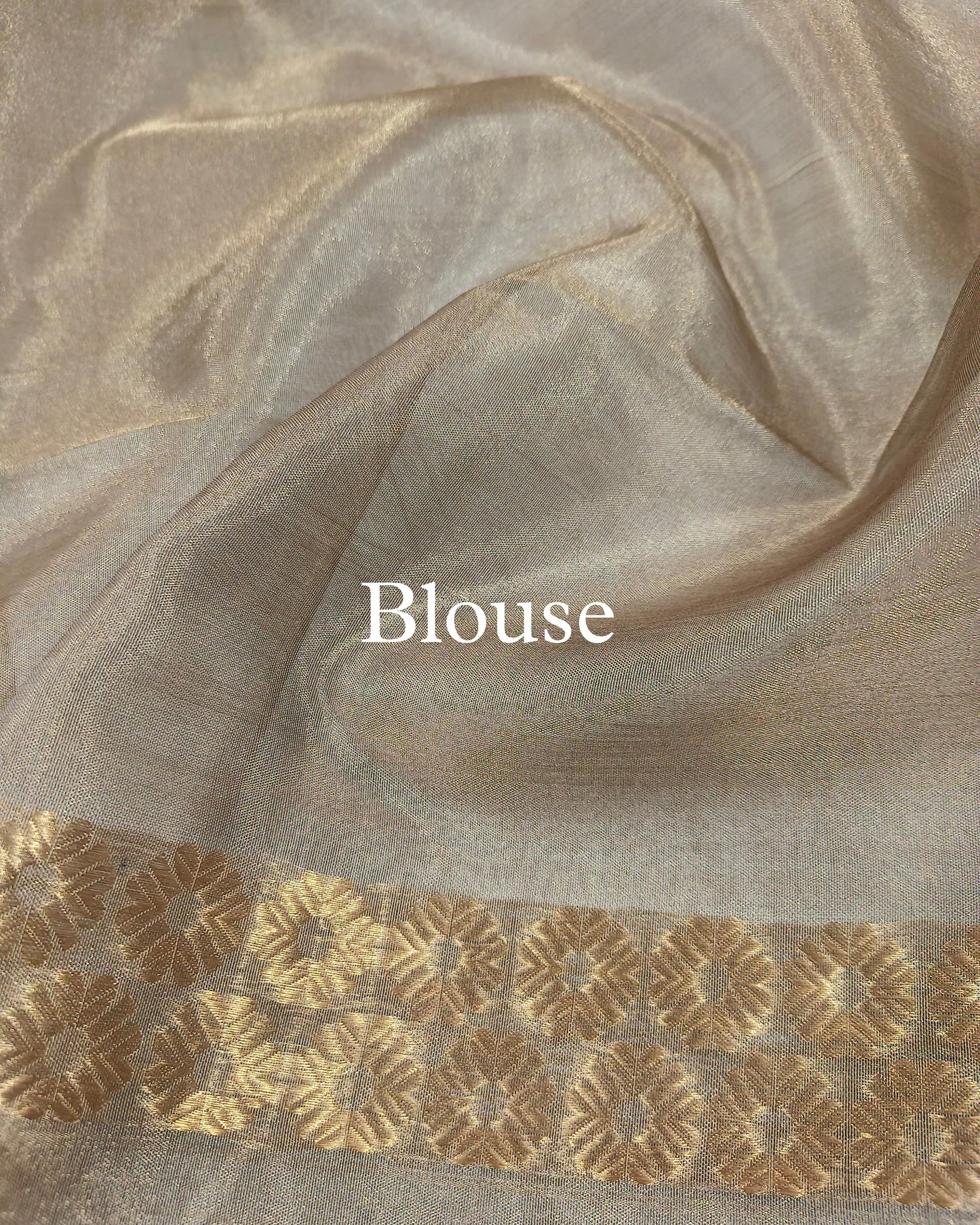 Greyish-Brown Pure Tissue Silk Banarasi Saree