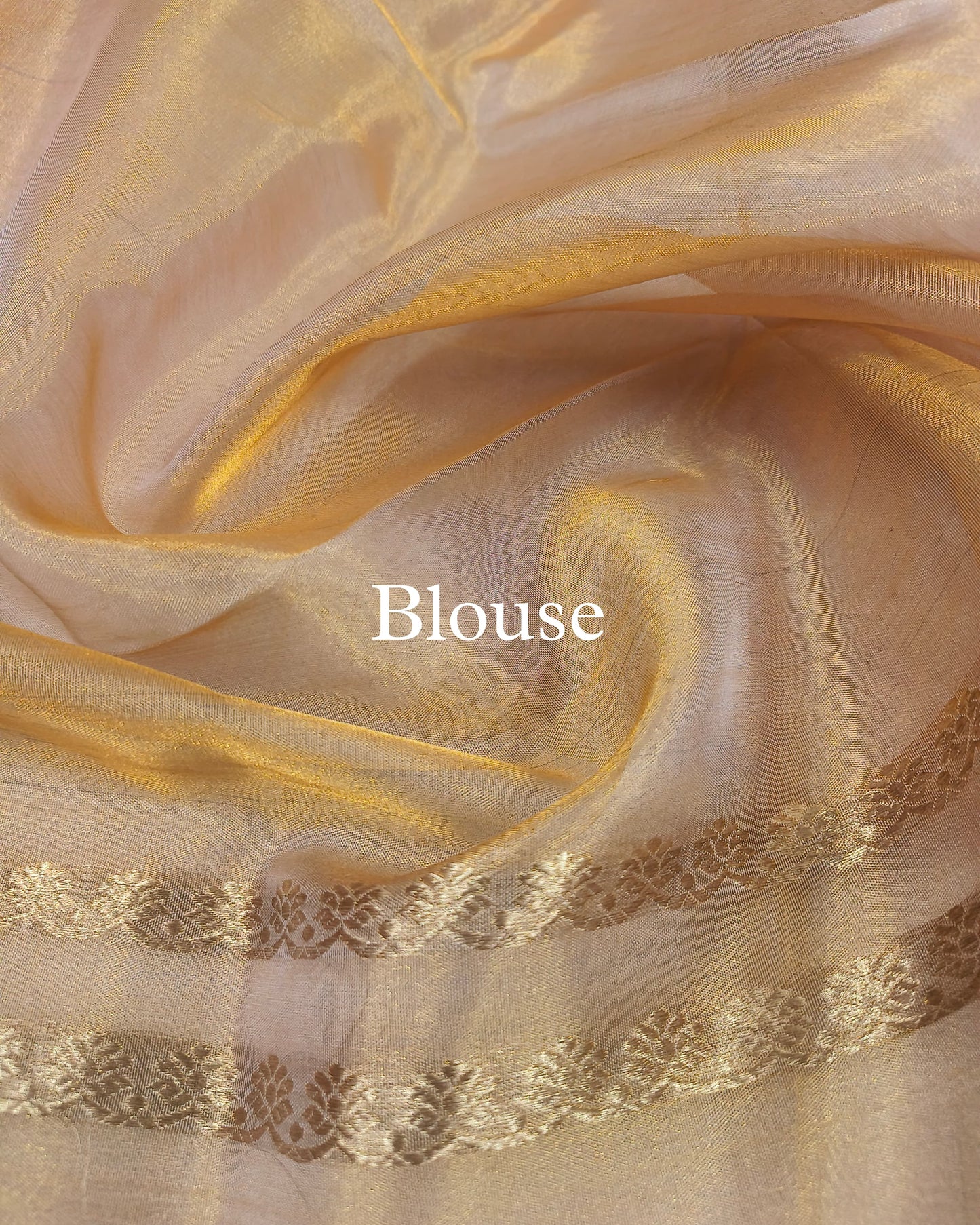 Yellow-Gold Pure Tissue Silk Banarasi Saree