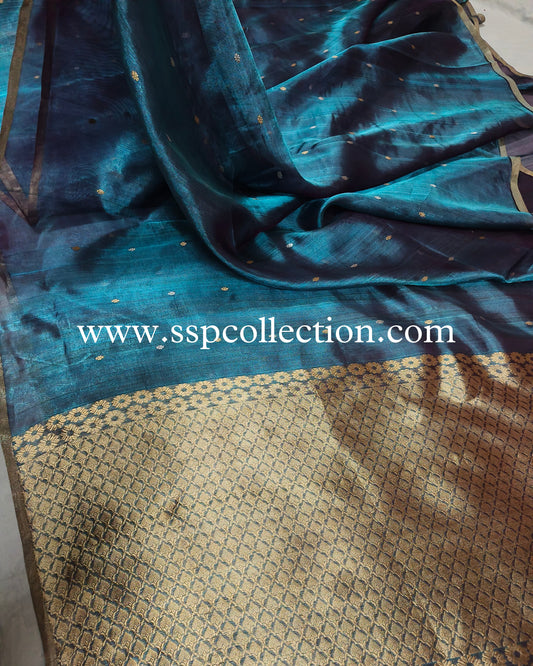 Dhoop-Chaao Pure Tissue Silk Banarasi Saree