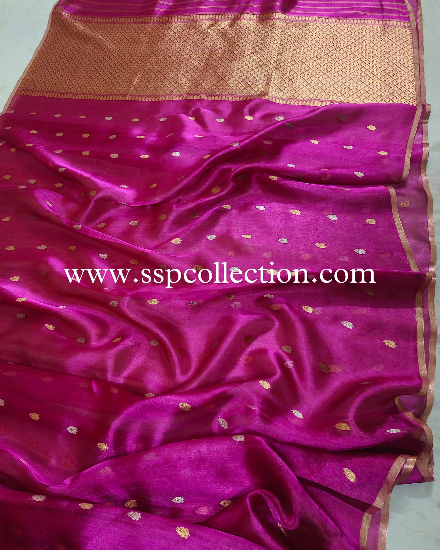 Pink Pure Tissue Silk Banarasi Saree