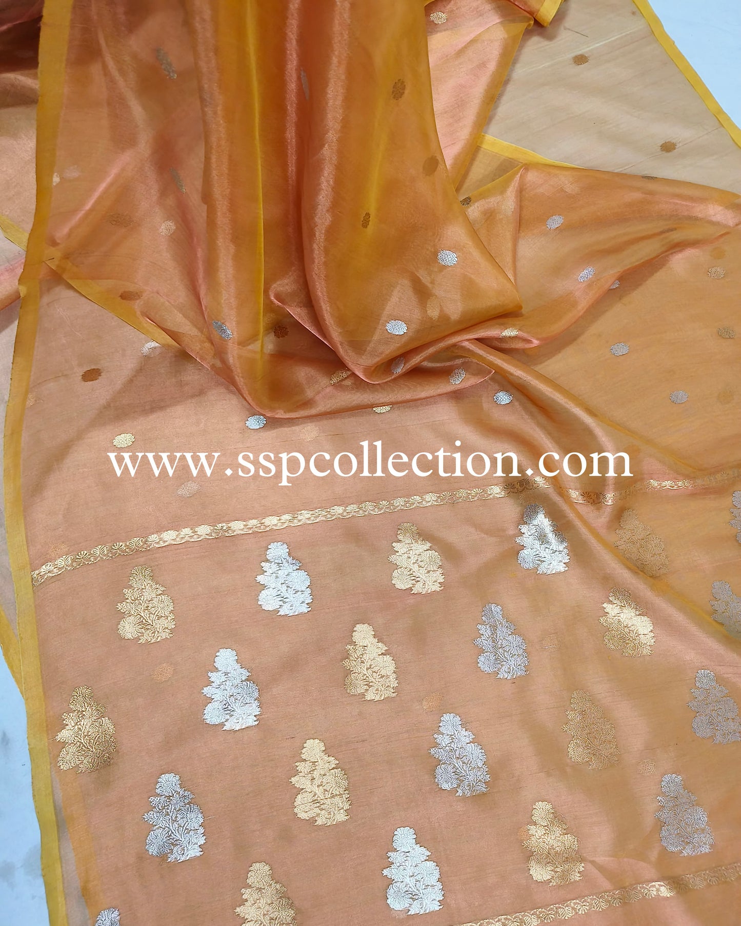 Dhoop-Chaao Pure Tissue Silk Banarasi Saree