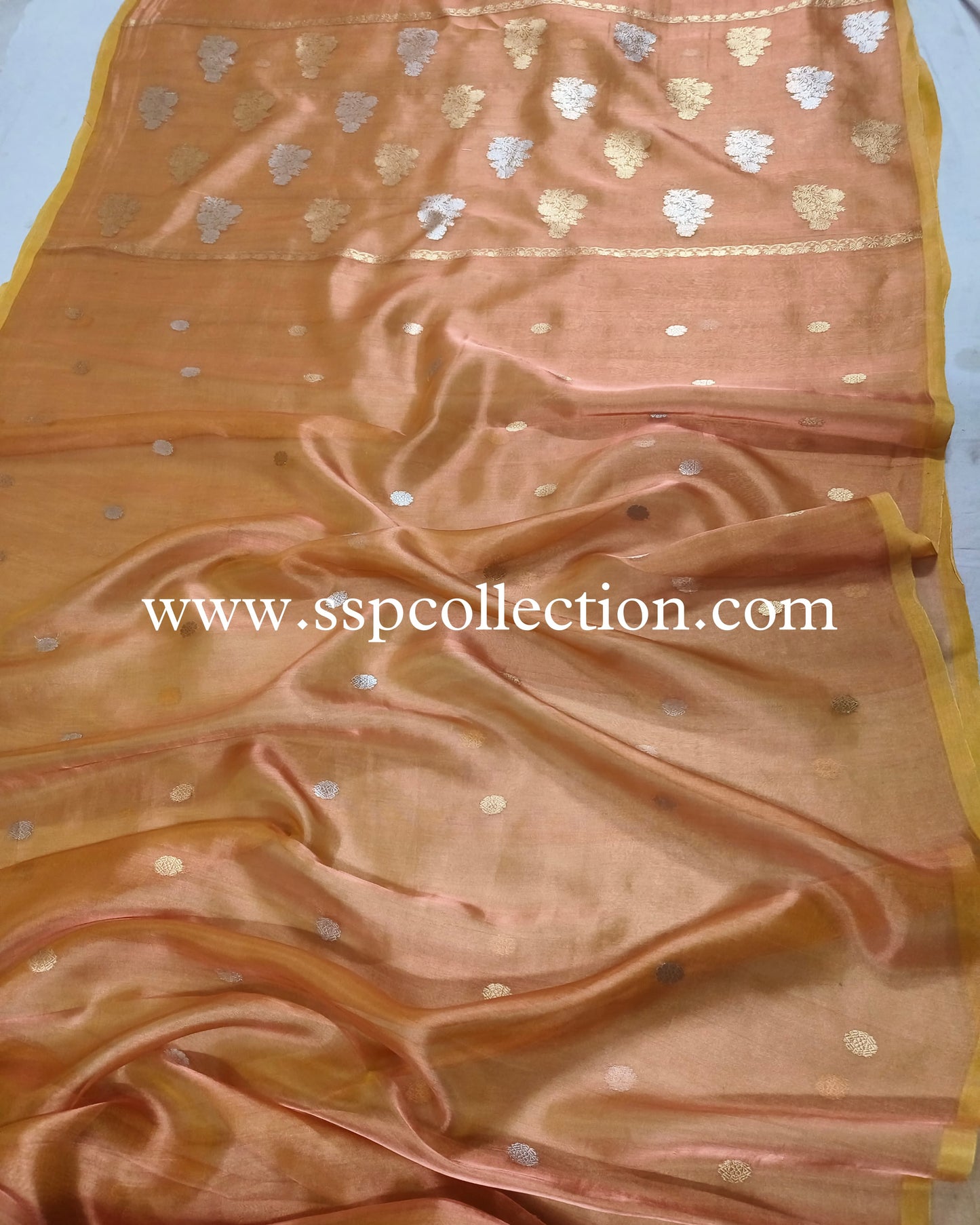 Dhoop-Chaao Pure Tissue Silk Banarasi Saree