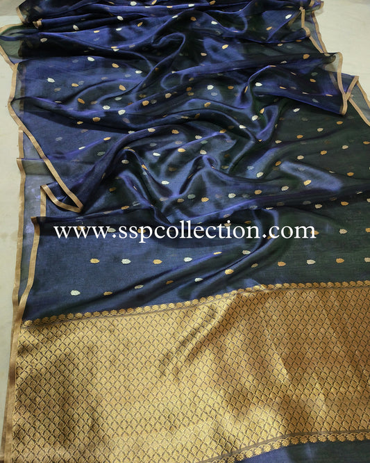 Dhoop-Chaao Pure Tissue Silk Banarasi Saree