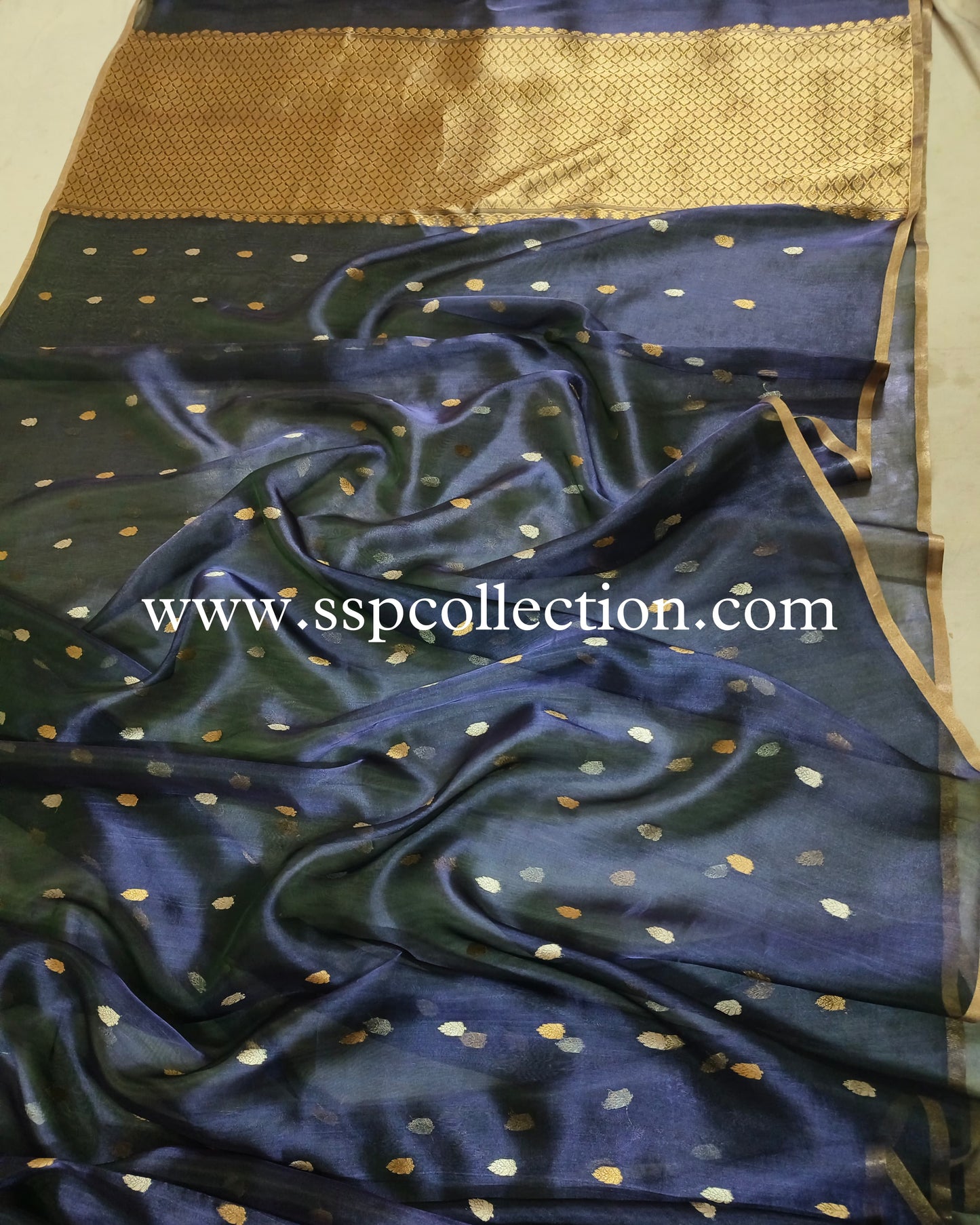 Dhoop-Chaao Pure Tissue Silk Banarasi Saree