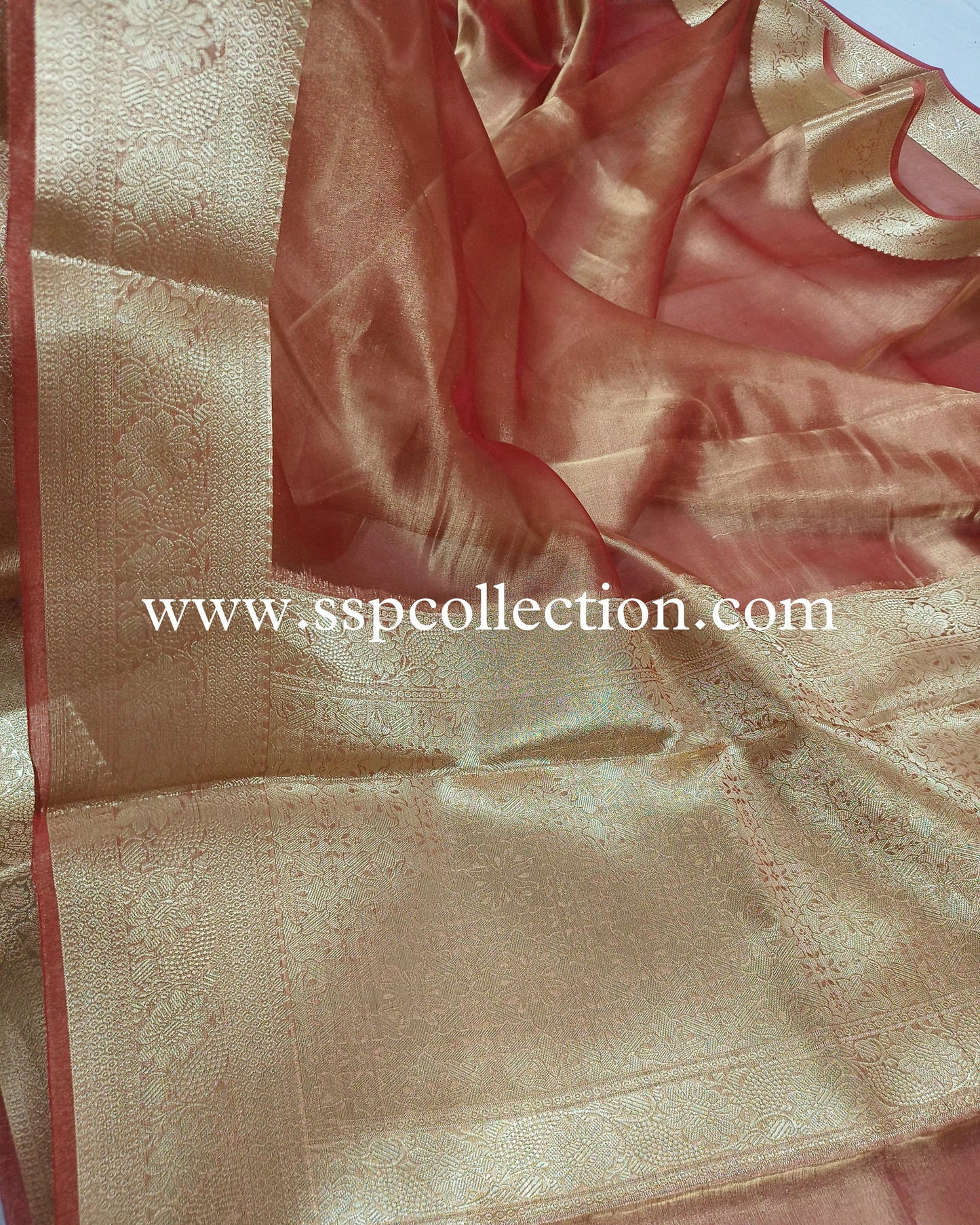 Red Pure Tissue Silk Banarasi Saree