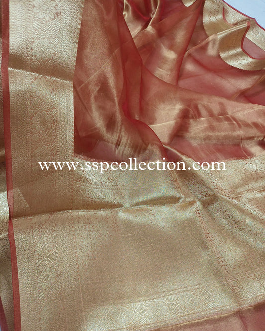 Red Pure Tissue Silk Banarasi Saree