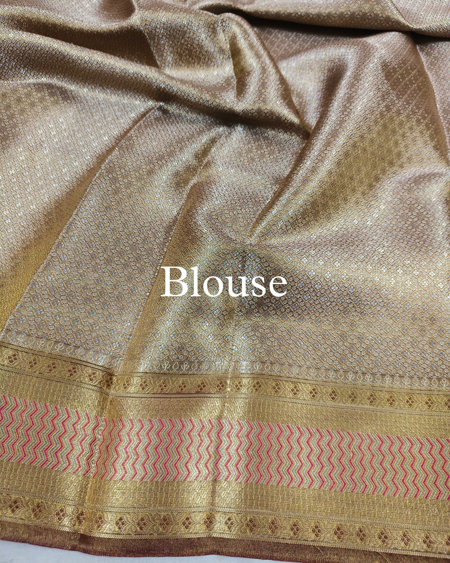 Bronze Paithani Pure Tissue Silk Banarasi Saree