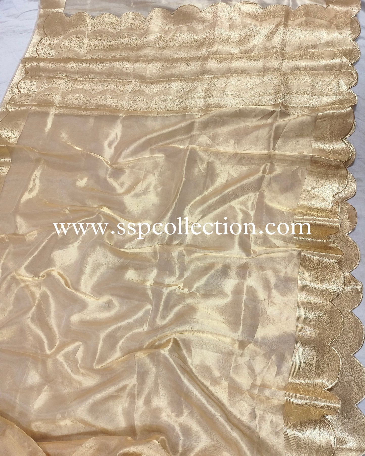 Gold Pure Tissue Silk Banarasi Saree