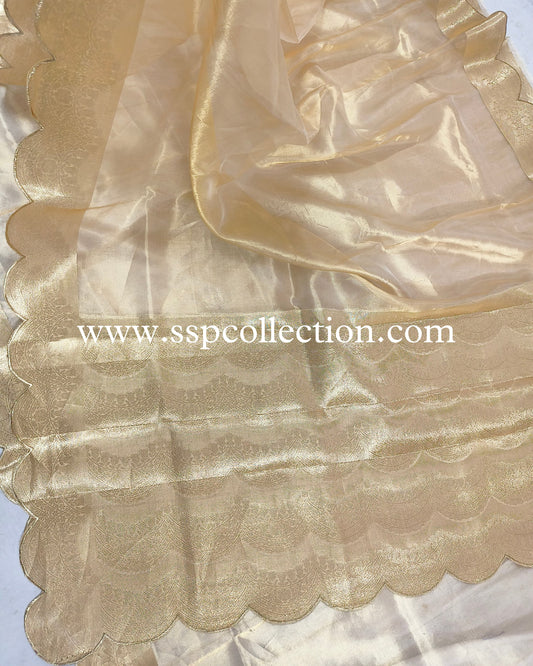 Gold Pure Tissue Silk Banarasi Saree