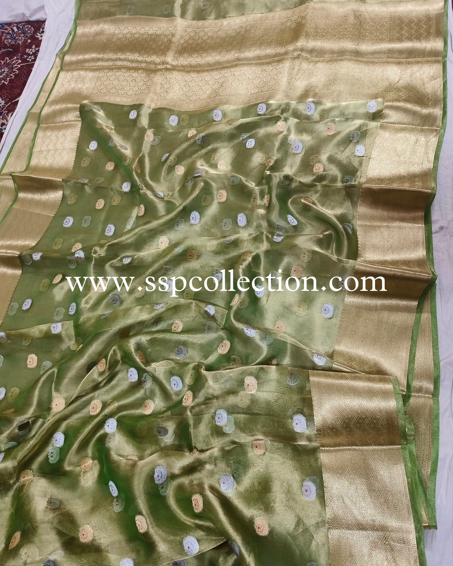 Green Pure Tissue Silk Chand-Tara Banarasi Saree
