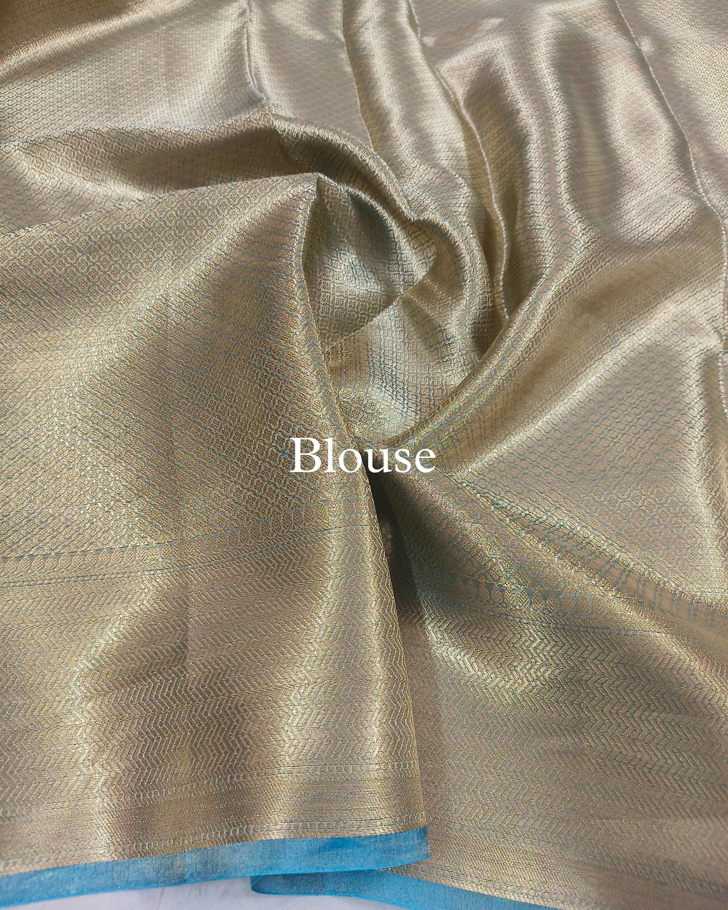 Sky-Blue Pure Tissue Silk Chand-Tara Banarasi Saree