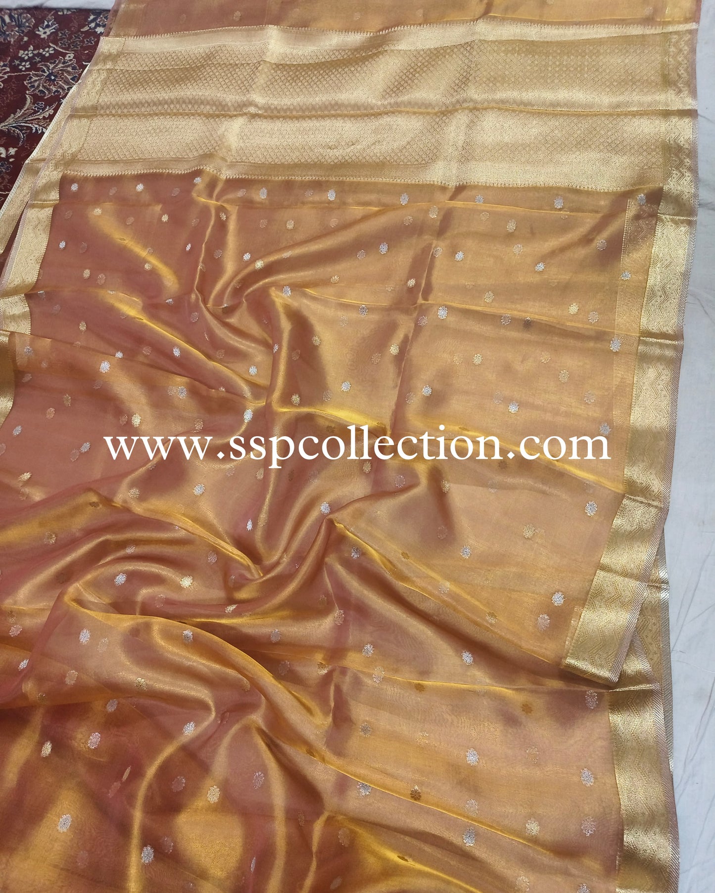 Dhoop-Chaao Pure Tissue Silk Banarasi Saree
