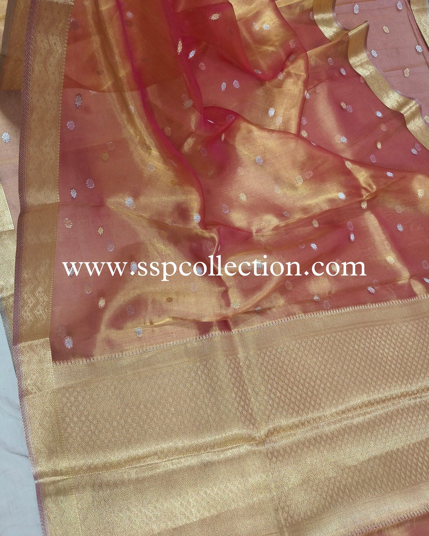 Dhoop-Chaao Pure Tissue Silk Banarasi Saree
