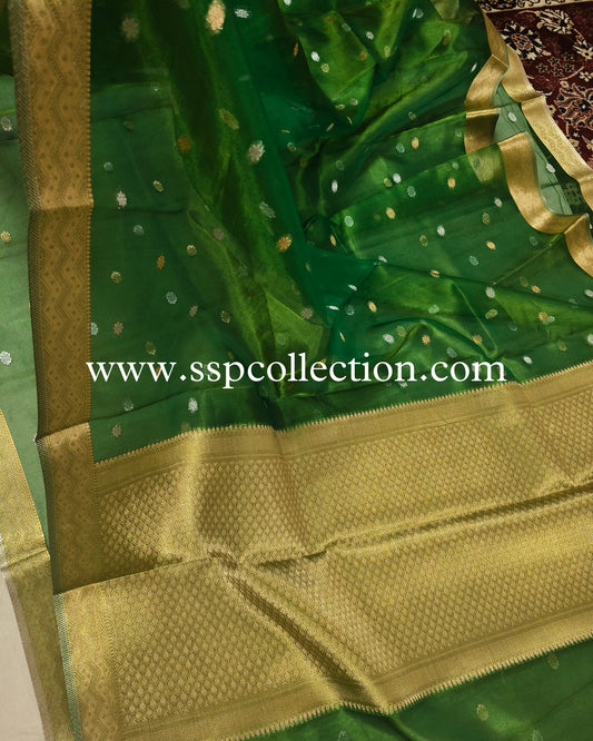 Green Pure Tissue Silk Banarasi Saree