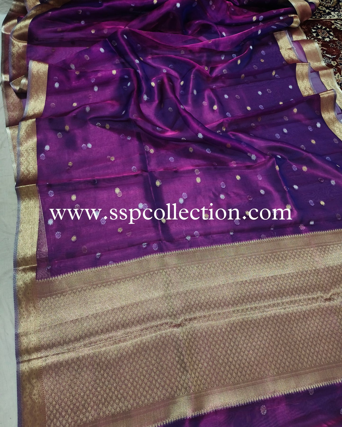 Dhoop-Chaao Pure Tissue Silk Banarasi Saree