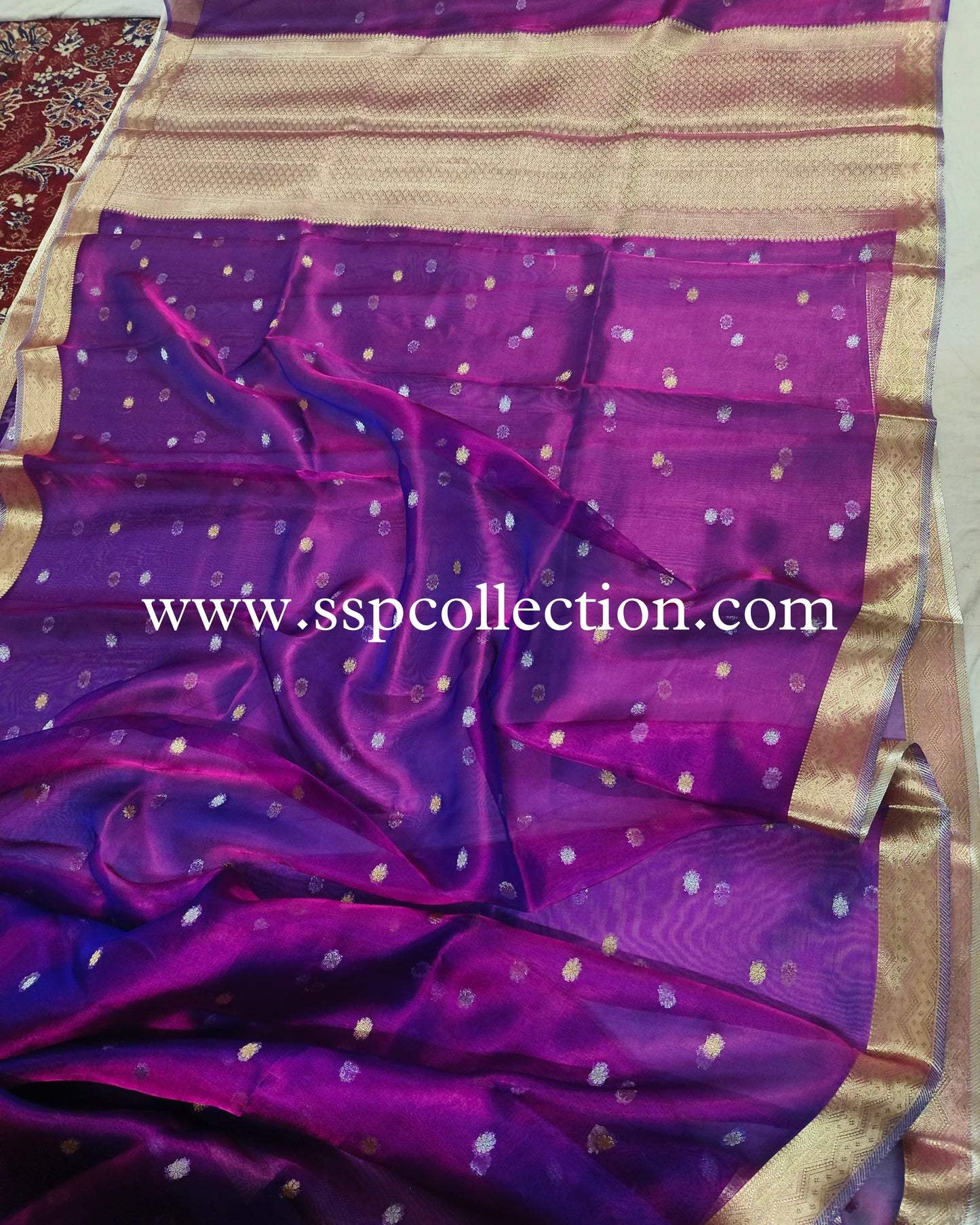 Dhoop-Chaao Pure Tissue Silk Banarasi Saree