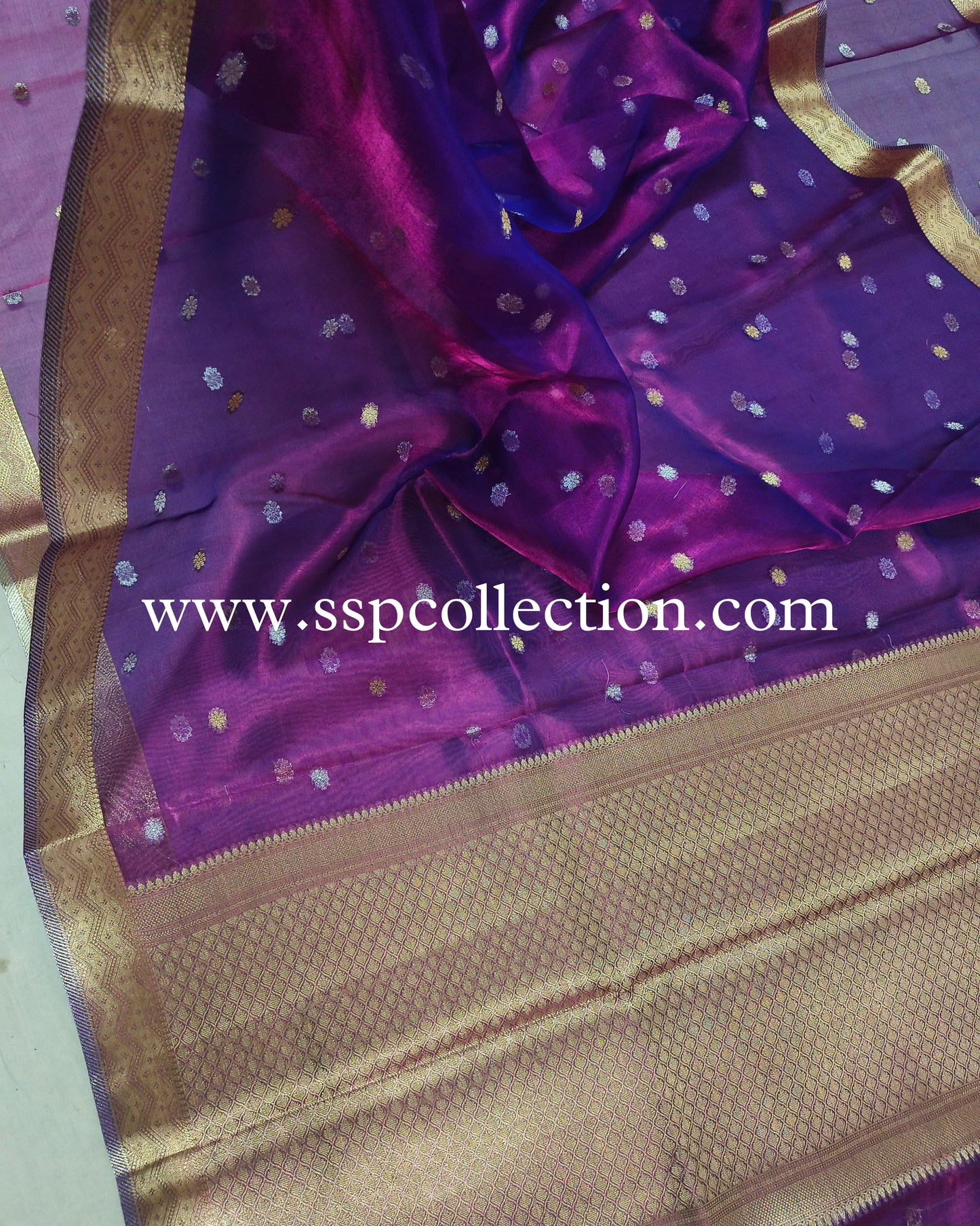 Dhoop-Chaao Pure Tissue Silk Banarasi Saree