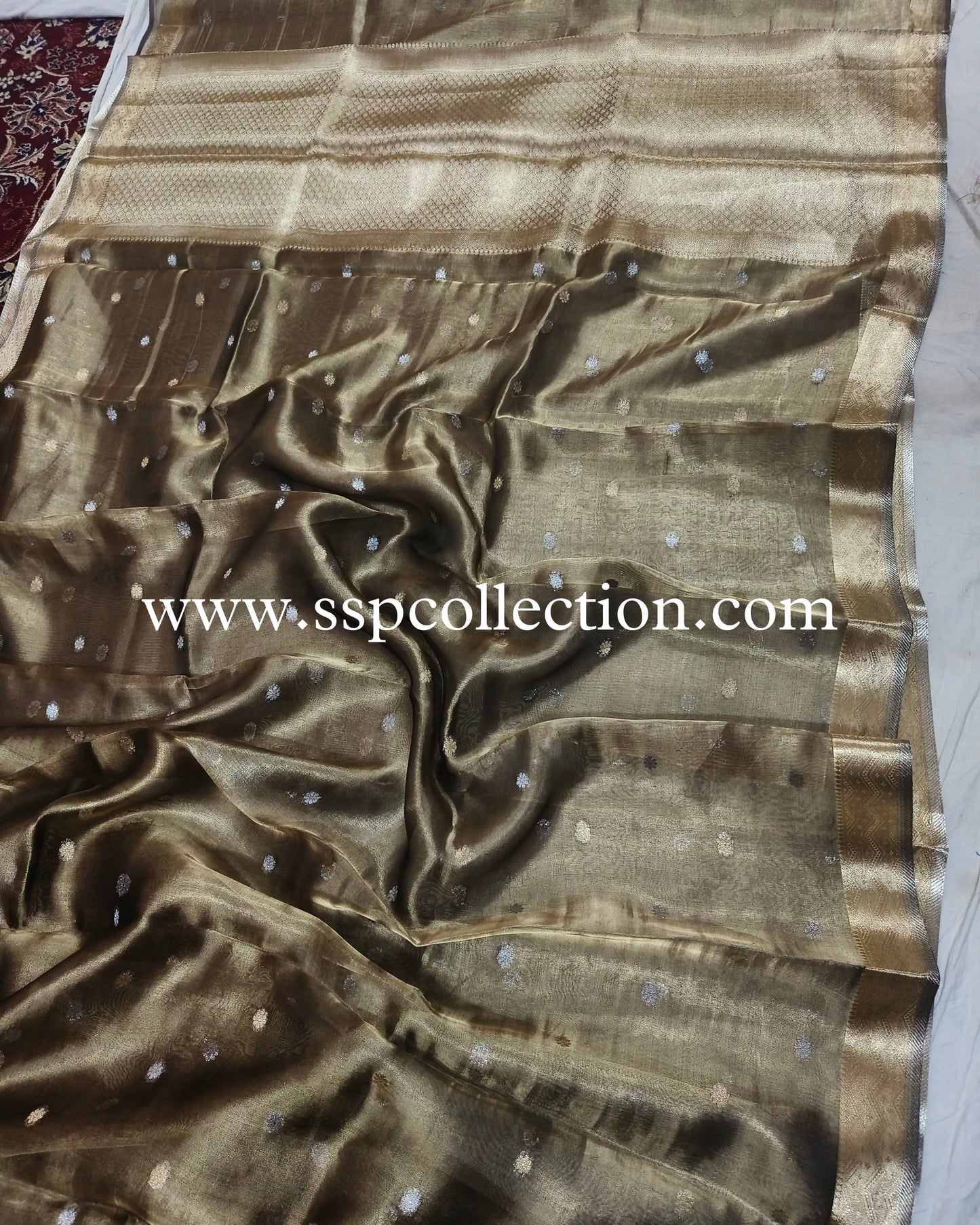 Dhoop-Chaao Pure Tissue Silk Banarasi Saree