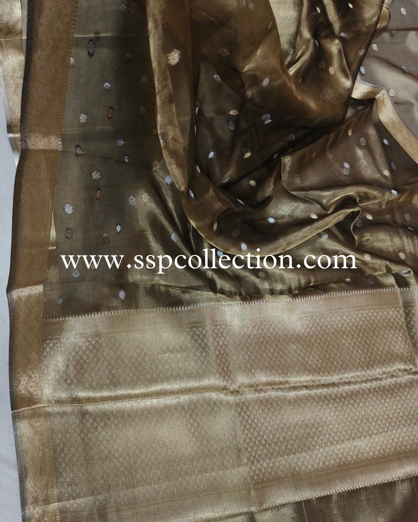 Dhoop-Chaao Pure Tissue Silk Banarasi Saree
