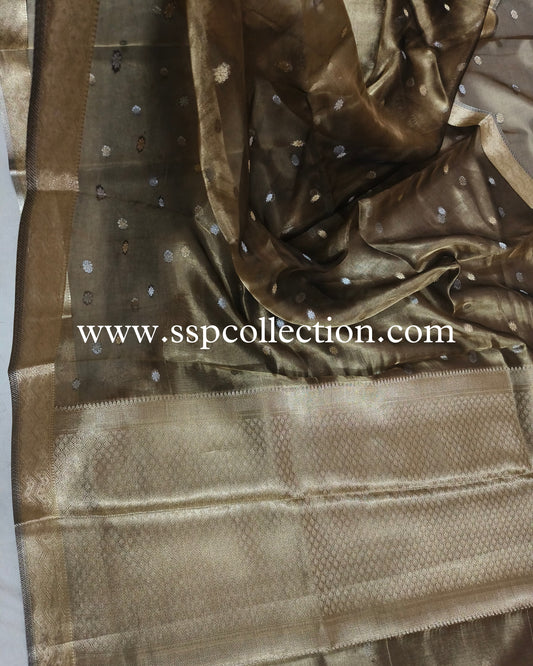 Dhoop-Chaao Pure Tissue Silk Banarasi Saree