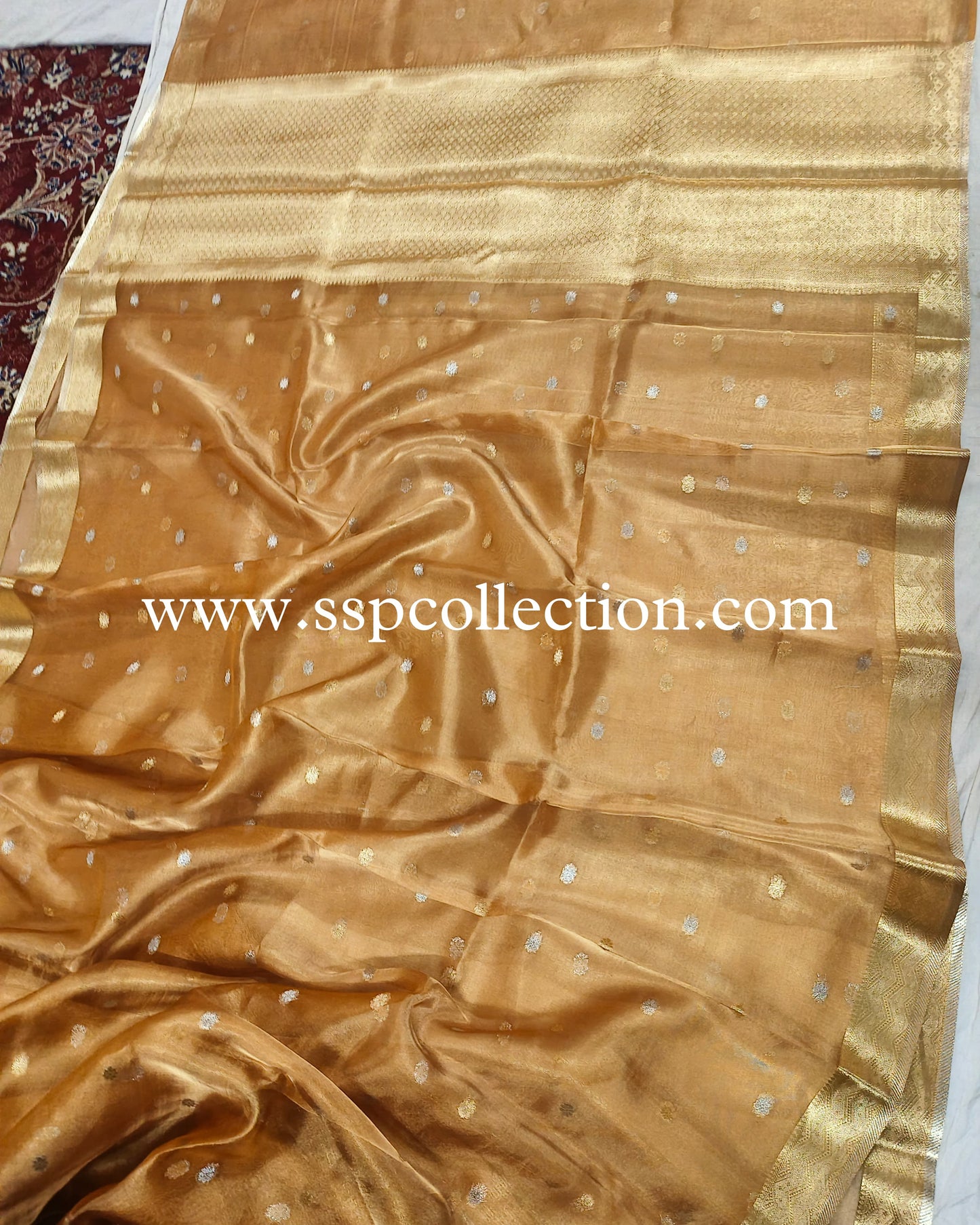 Mustard Pure Tissue Silk Banarasi Saree