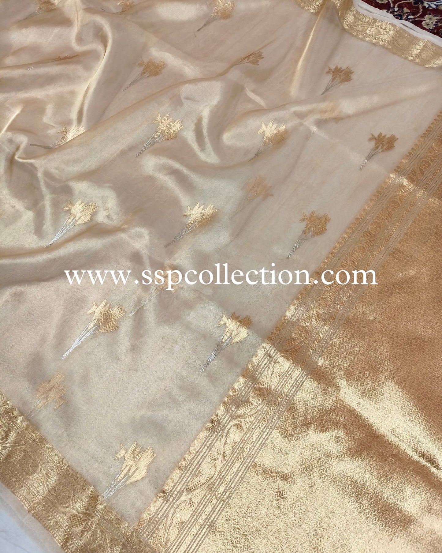 Gold Banarasi Pure Tissue Silk Saree