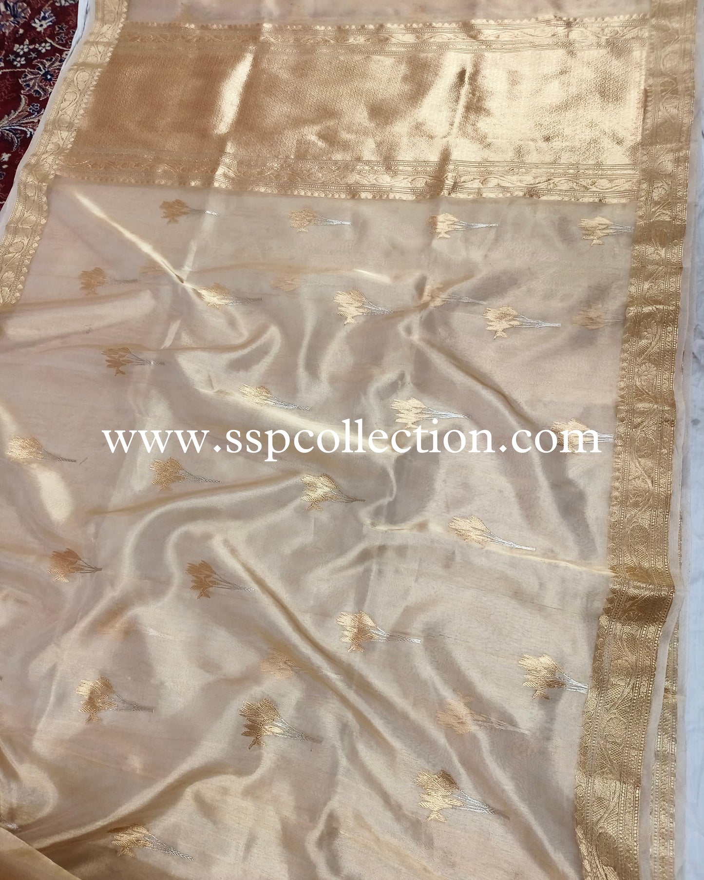 Gold Banarasi Pure Tissue Silk Saree