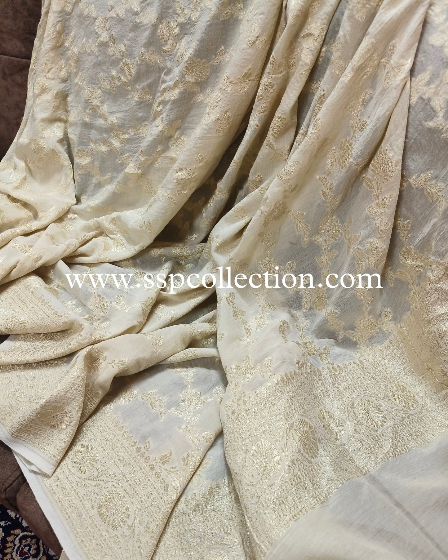 Ivory Pure Moonga Silk Banarasi Dupatta