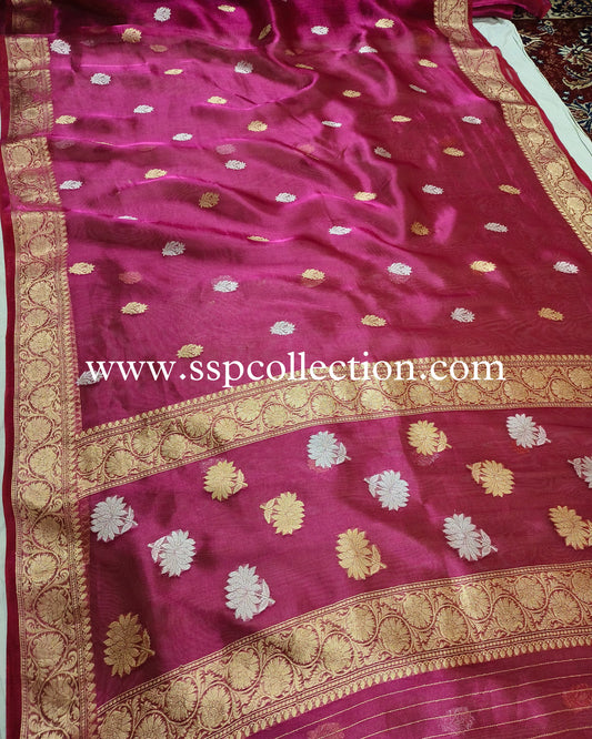 Dhoop-Chaao Pure Tissue Silk Banarasi Saree
