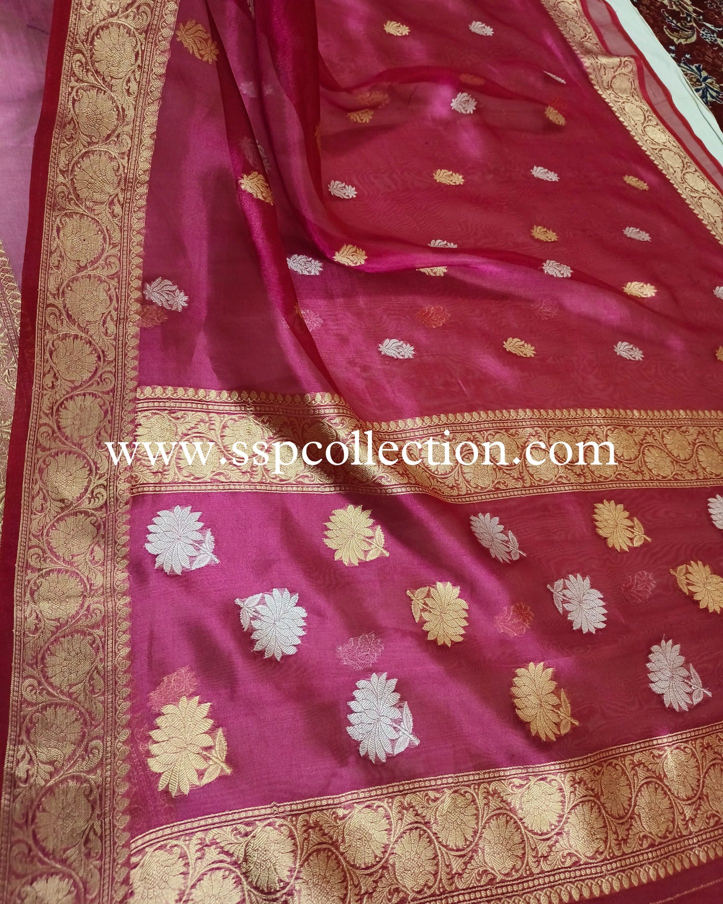 Dhoop-Chaao Pure Tissue Silk Banarasi Saree