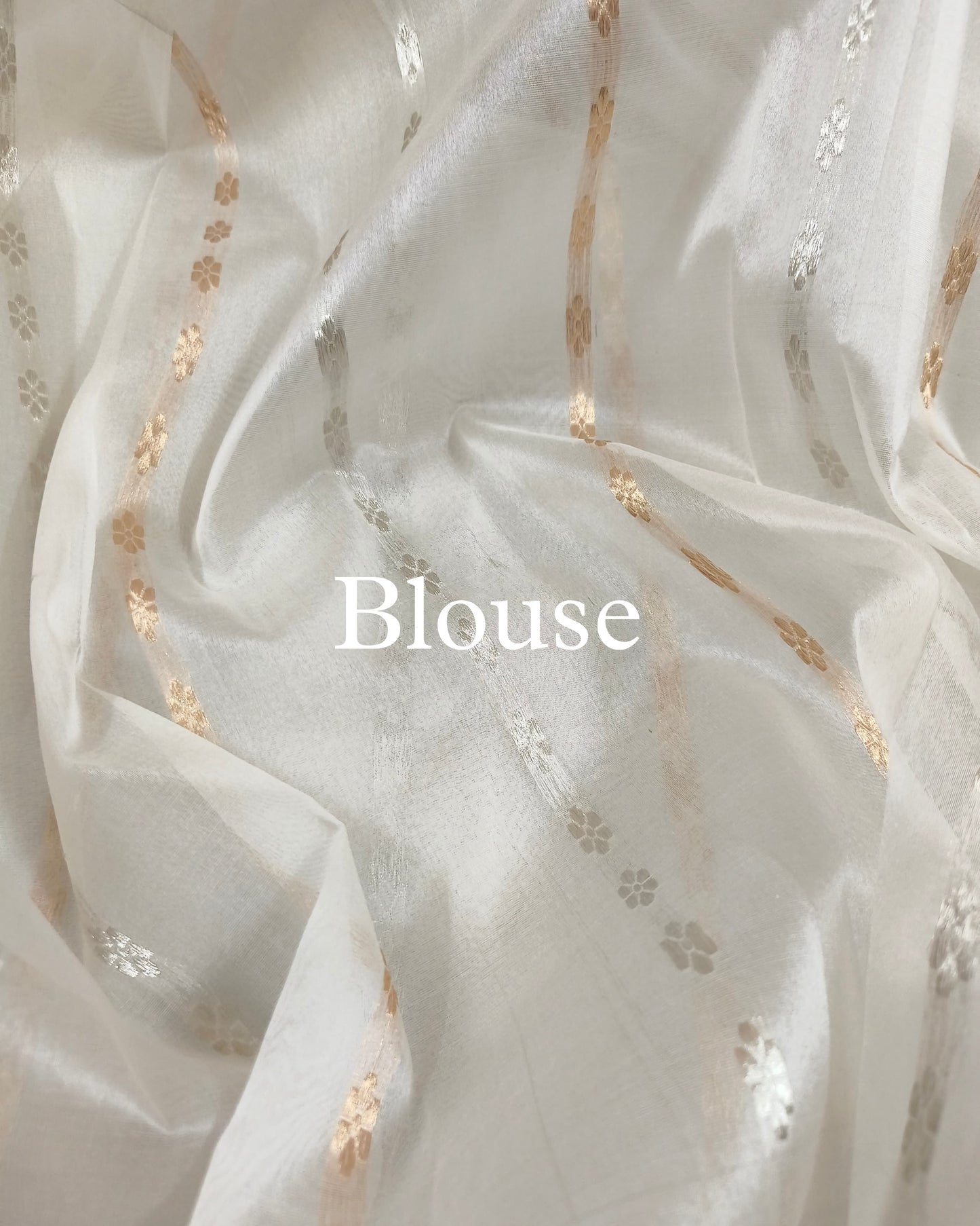 White Pure Kora Silk Banarasi Saree