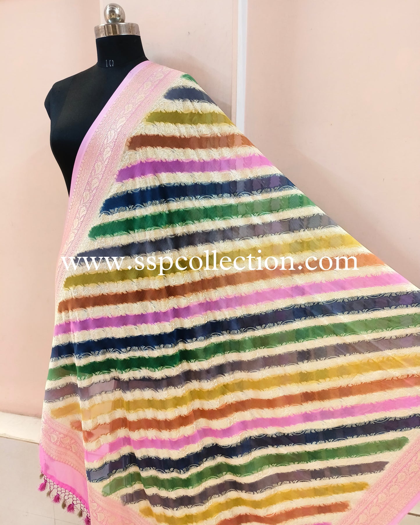 Rangkaat-Dye Pure Georgette Banarasi Dupatta