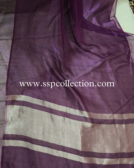 Purple Pure Tissue Silk Saree